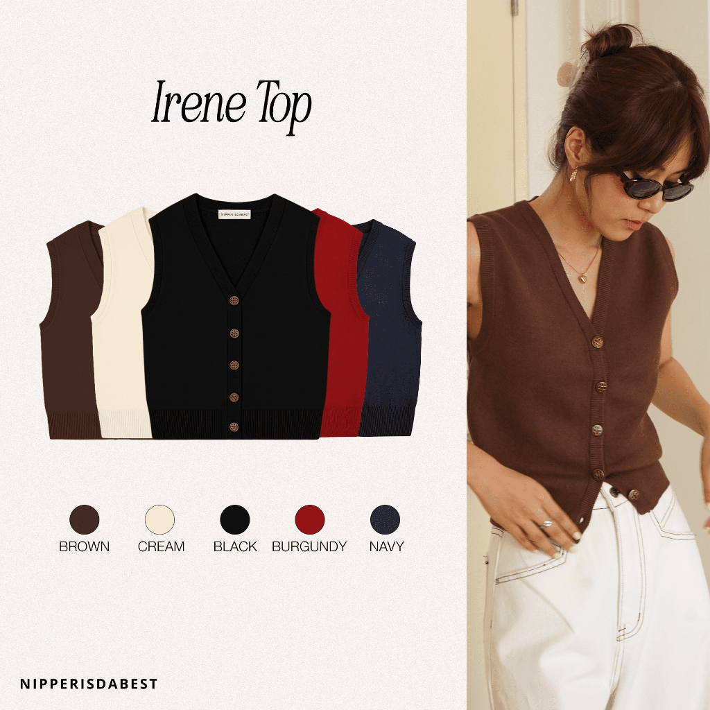 NIPPERISDABEST เสื้อรุ่น Irene top เสื้อ vest ไหมพรม แขนกุด