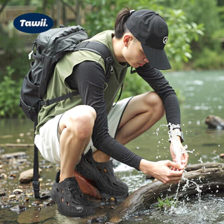 Tawii. รองเท้าแตะ ผู้ชายและผู้หญิง รองเท้ายาง กันลื่น กันน้ำ เบา ไซซ์ 35-45 สีดำ ฮิตสุด รองเท้า