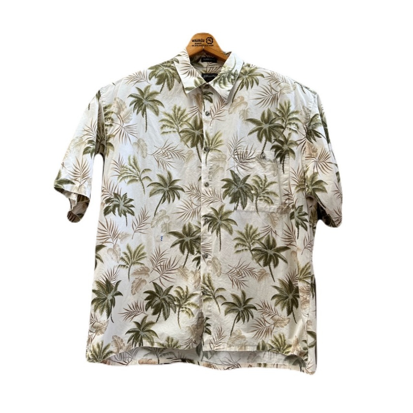 เสื้อฮาวาย อก54/ห21/ย29 Sales!! ตำหนิ แบรนด์ St. John's Bay 100%Cotton มือสอง (Y92)