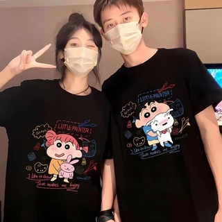เสื้อชินจัง เสื้ออนิเมะ เสื้อคู่ เสื้อยืด oversize เสื้อสวยๆ เสื้อยืดขาว เสื้อดํา เสท้อยืด เสื้อยืดตลก คอกลม รูปภาพ 4 แบ