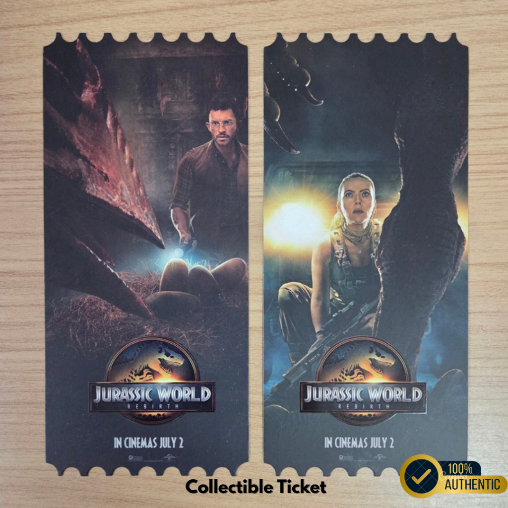 JURASSIC WORLD Rebirth MOVIE : COLLECTIBLE TICKET SF+ ตั๋วสะสม ตั๋วหนังสะสม (แพ็คดีส่งเร็ว ของแท้ น่