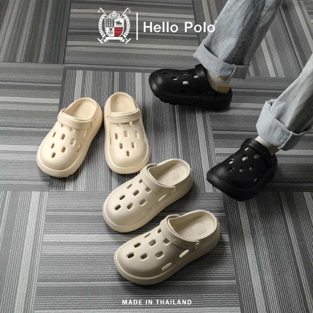 Hello Polo รองเท้าแตะรัดส้น รองเท้าแตะ 2 IN 1 แฟชั่น สำหรับผู้ชายและผู้หญิง EVA ระบายอากาศดี HP8057