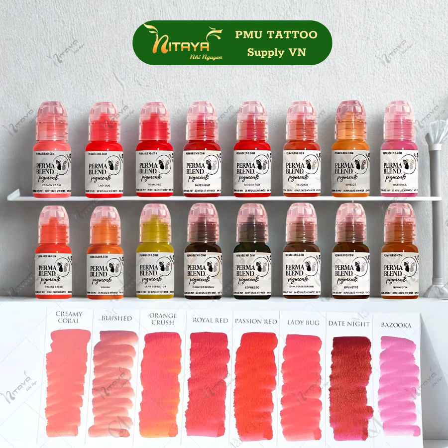 [ของแท้] สีสักคิ้ว ปาก ขอบตา Perma Blend (USA) - สี Perma Blend 15ml แน่น ติดทนนาน ไม่เปลี่ยนสี