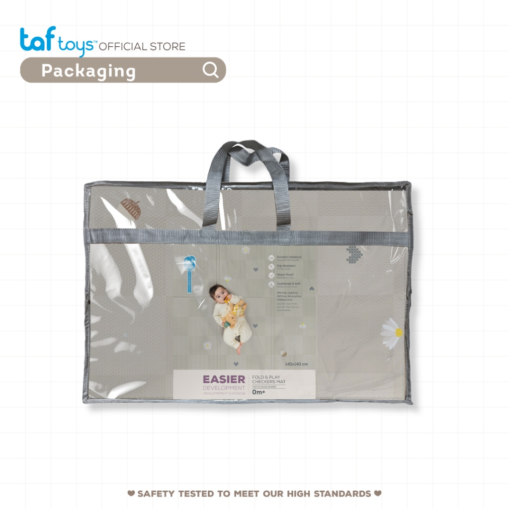 Taf Toys เสื่อรองคลาน พับได้ ขนาดใหญ่ Fold & Play Checkers Mat ของใช้เด็กแรกเกิด รูปที่ 8