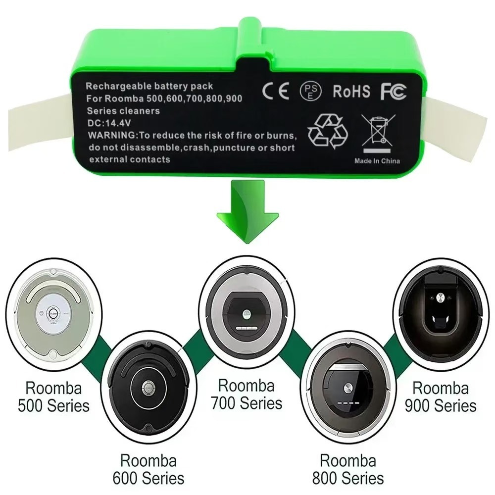 12H การจัดส่งสินค้า แบตเตอรี่ การปรับตัว iRobot Roomba รุ่น 14.8V 7000mAh Li-ion iRobot Roomba 500 600 700 900 Series