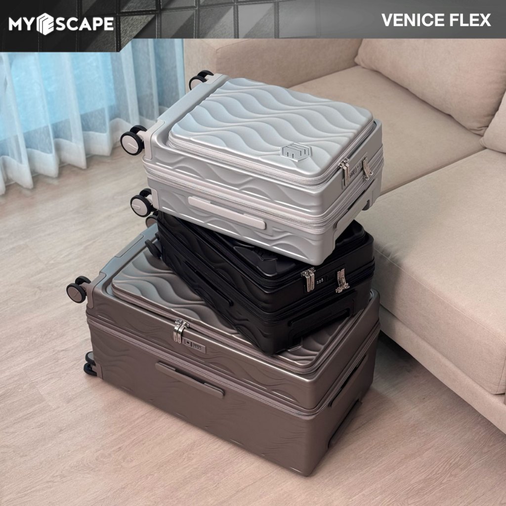 MYESCAPE VENICE FLEX กระเป๋าเดินทางล้อลาก ดีไซน์เปิดหน้า โครงซิปขยายได้ 25% มี TSA Lock รับประกัน 5 