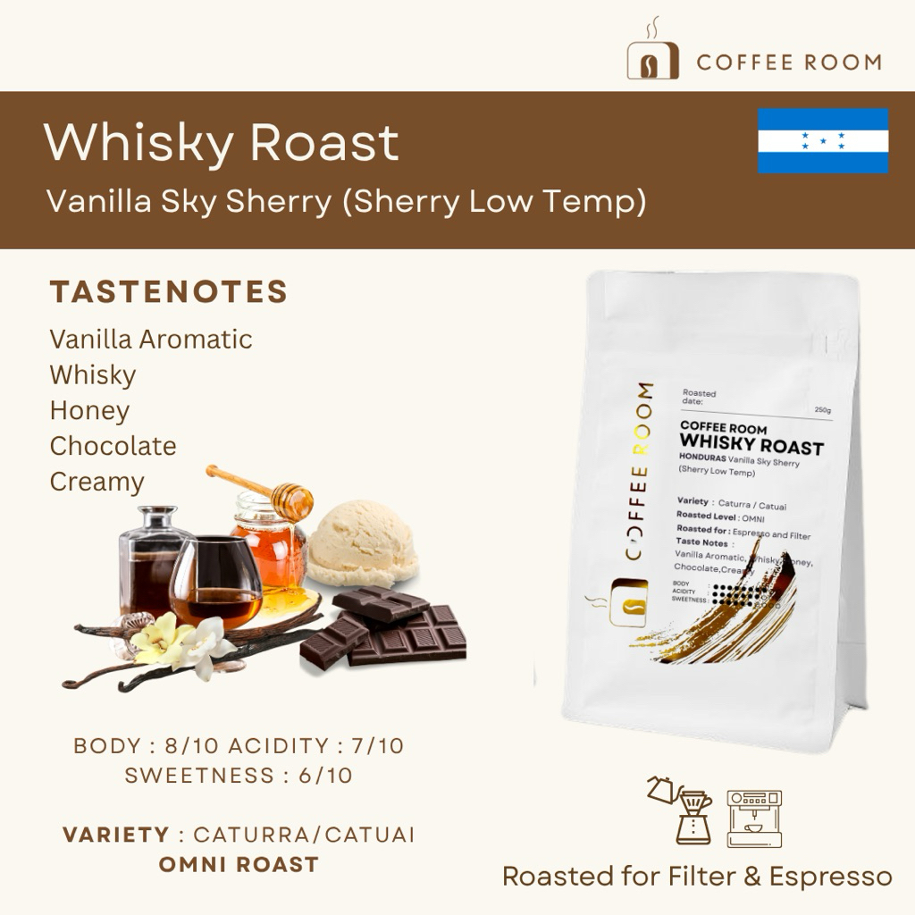 Coffee Room | Whisky Roast | HONDURAS 🇭🇳 Vanilla Sky Sherry กาแฟฮอนดูรัส คั่วอ่อน-กลาง | Filter & Espresso