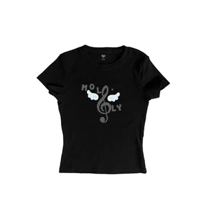 (moodymolly) เสื้อเบบี้ที babytee Slimfit รุ่น imaginative น่ารัก สีขาว offwhite