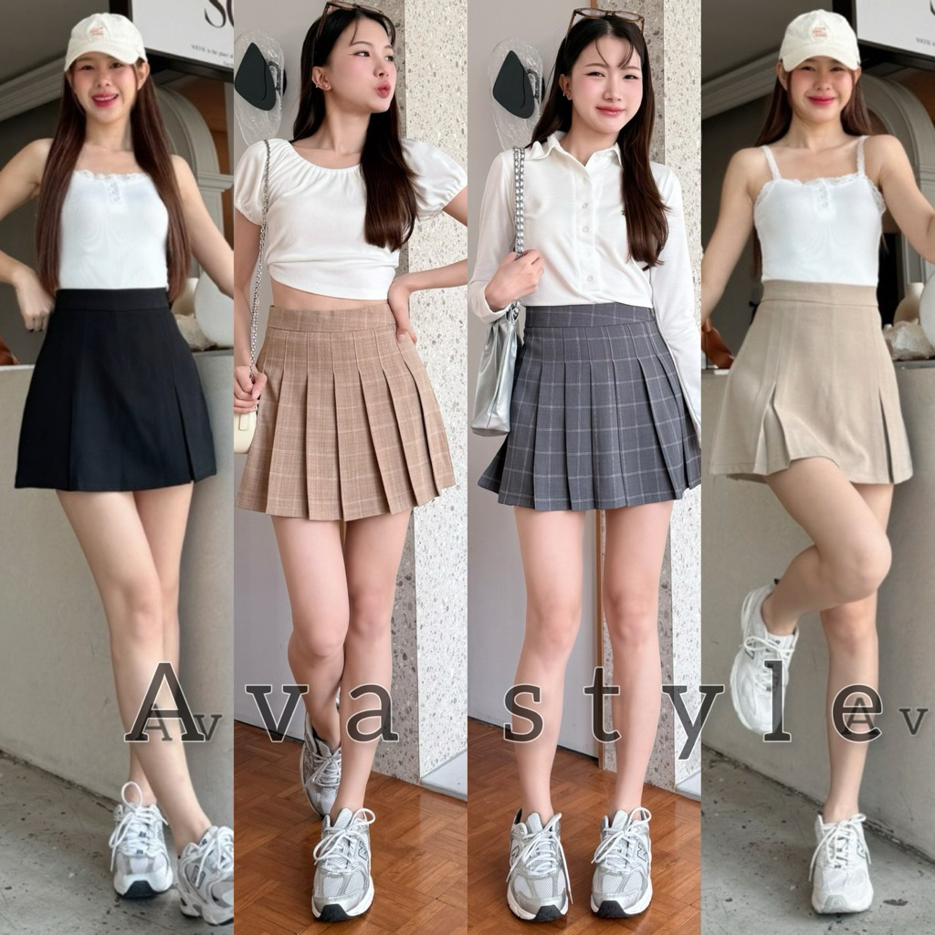 S-XXL🌈เกาหลี เกาใจ🩵กางเกงกระโปรง แต่งจีบทวิสรอบตัว มีซับในในตัว ผ้าดีทรงสวย🩵🌈