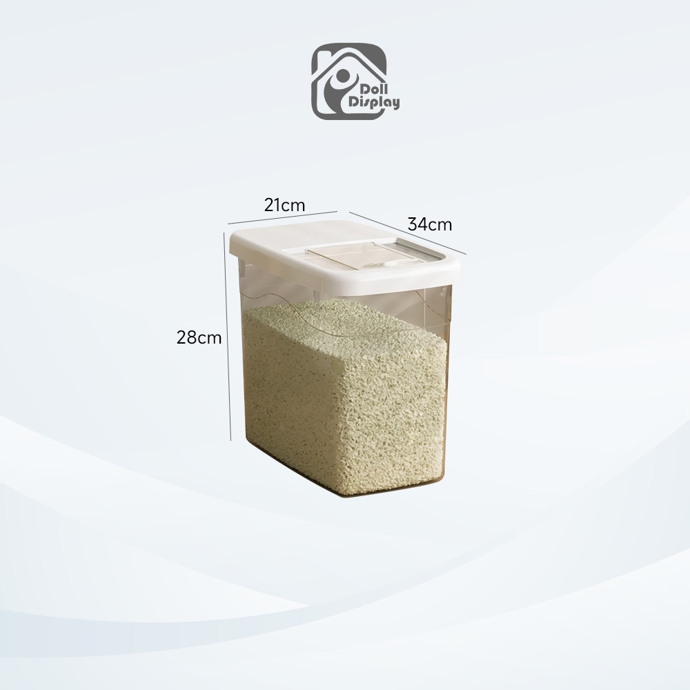 กล่องเก็บข้าวสาร ถังเก็บข้าวสาร ลังข้าวสาร 7.5/10/12.5L ถังเก็บเม็ดข้าวสาร มีฝาเลื่อนเปิด-ปิด กันแมลง องกันความชื้น