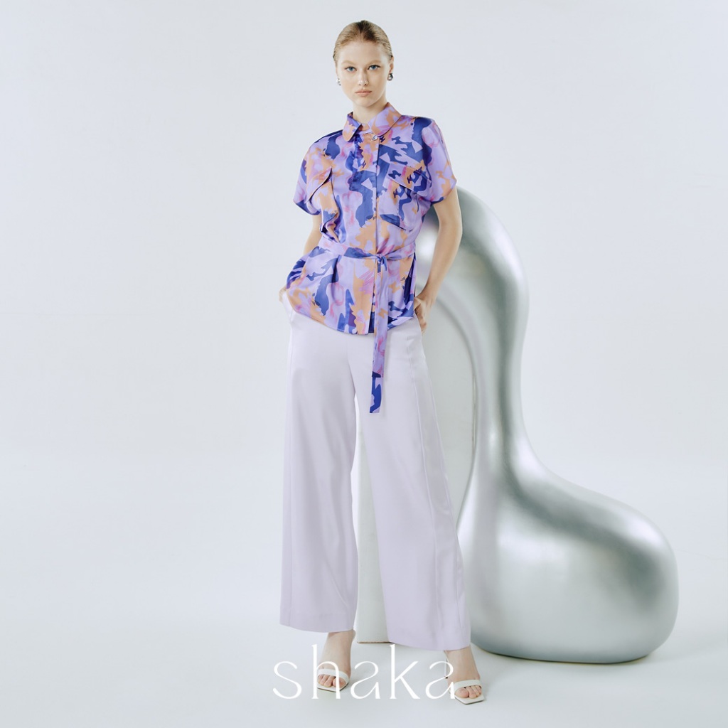 Shaka AW24 Satin Pants กางเกงขายาว ผ้าซาติน ซิปหลัง PN-8241002