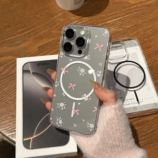 🦋GOOD🦋แม่เหล็ก เคสใสกันกระแทก เคสสําหรับไอโฟน 16 เคสชาร์ได้ สำหรับ IPhone 11 Pro MAX 13 15 7Plus 14 12 8/7 Plus xsmax