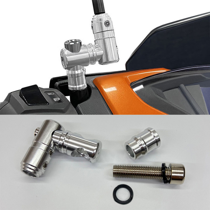ขาตั้งกระจกมอเตอร์ไซค์ CNC ปรับได้ 360° หมุนได้ แข็งแรง อลูมิเนียมอัลลอยด์ เหมาะสำหรับกระจก BSC