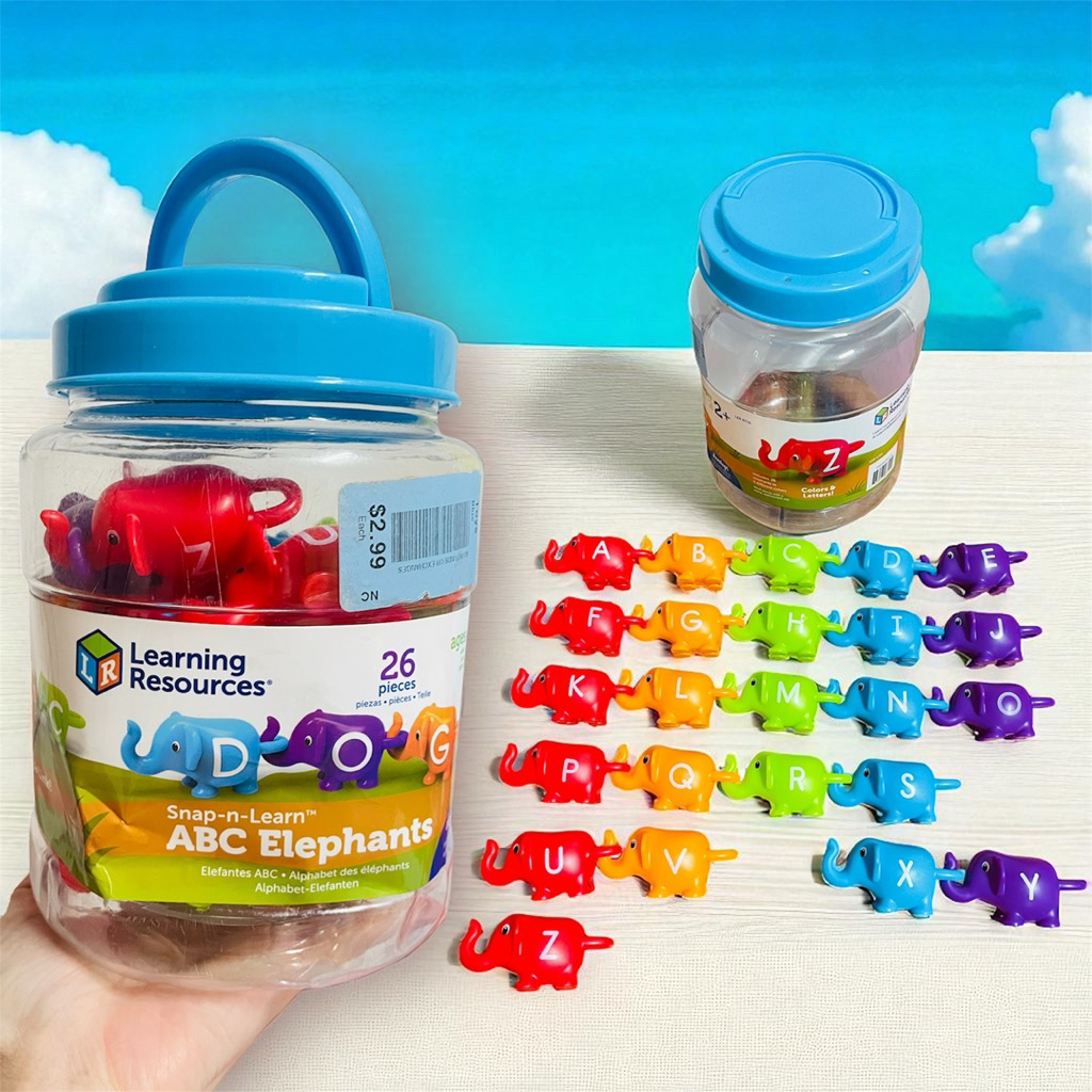 ของเล่นโมเดลช้างสอนA-Z ของเล่นเด็ก Learning Resources Snap-n-Learn ABC Elephants แท้💯มือสอง