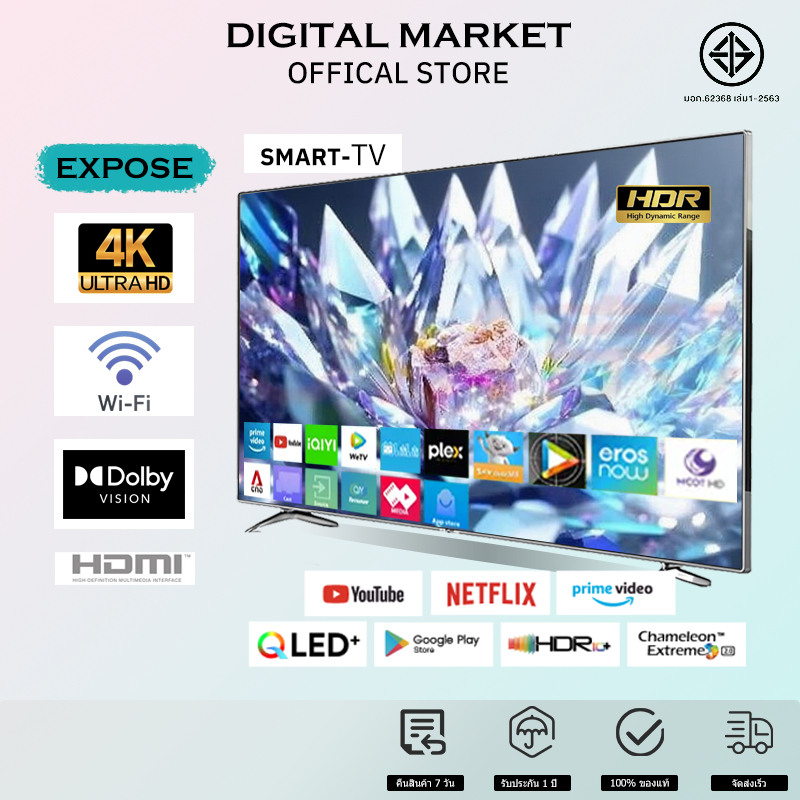 ทีวี 24 นิ้ว 15 นิ้ว 19 นิ้ว Smart TV 4K LED โทรทัศน์ ทีวีจอแบน สมาร์ททีวี ระบบ Android ทีวีดิจิตอล