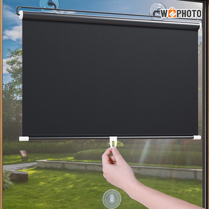 🔥ม่านม้วนกันแสง Roller Shades ม่านทึบแสง 100% ม่านม้วน กันความร้อน ม่านบังแดด แบบสไลด์ยืดหดได้ กันยูวี ไม่ต้องติดตั้ง