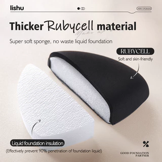 Lishu Velvet Powder Puff ฟองน้ำแต่งหน้าทรงหยดน้ำขนาดใหญ่ นุ่มละมุน ปราศจากลาเท็กซ์ สำหรับครีมเหลว รองพื้น และแป้งฝุ่น