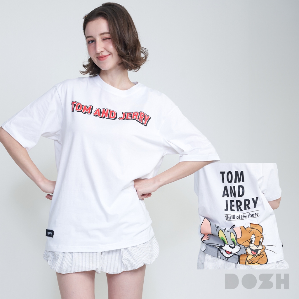 DOSH MEN'S OVERSIZED T-SHIRTS TOM AND JERRY เสื้อยืดโอเวอร์ไซส์ DTJMT5004-OW (L-2XL)