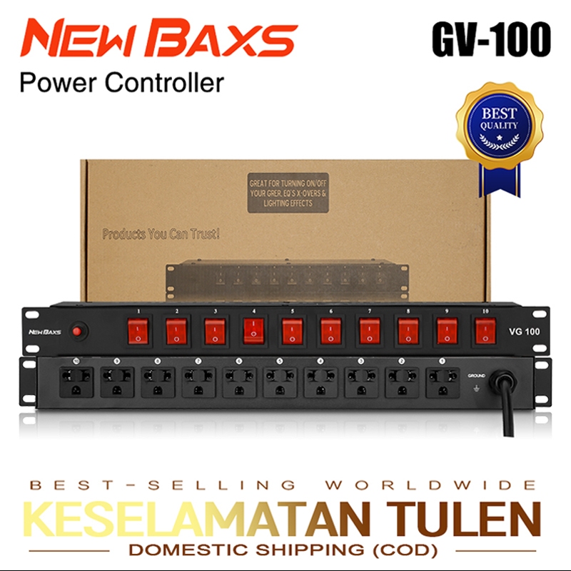 NEW BAXS VG-100 10 ช่อง เครื่องกรองกระแสไฟฟ้าและลดทอนสัญญาณรบกวน ปลั๊กไฟ สวิตช์อิสระ sequence power controller Equipment