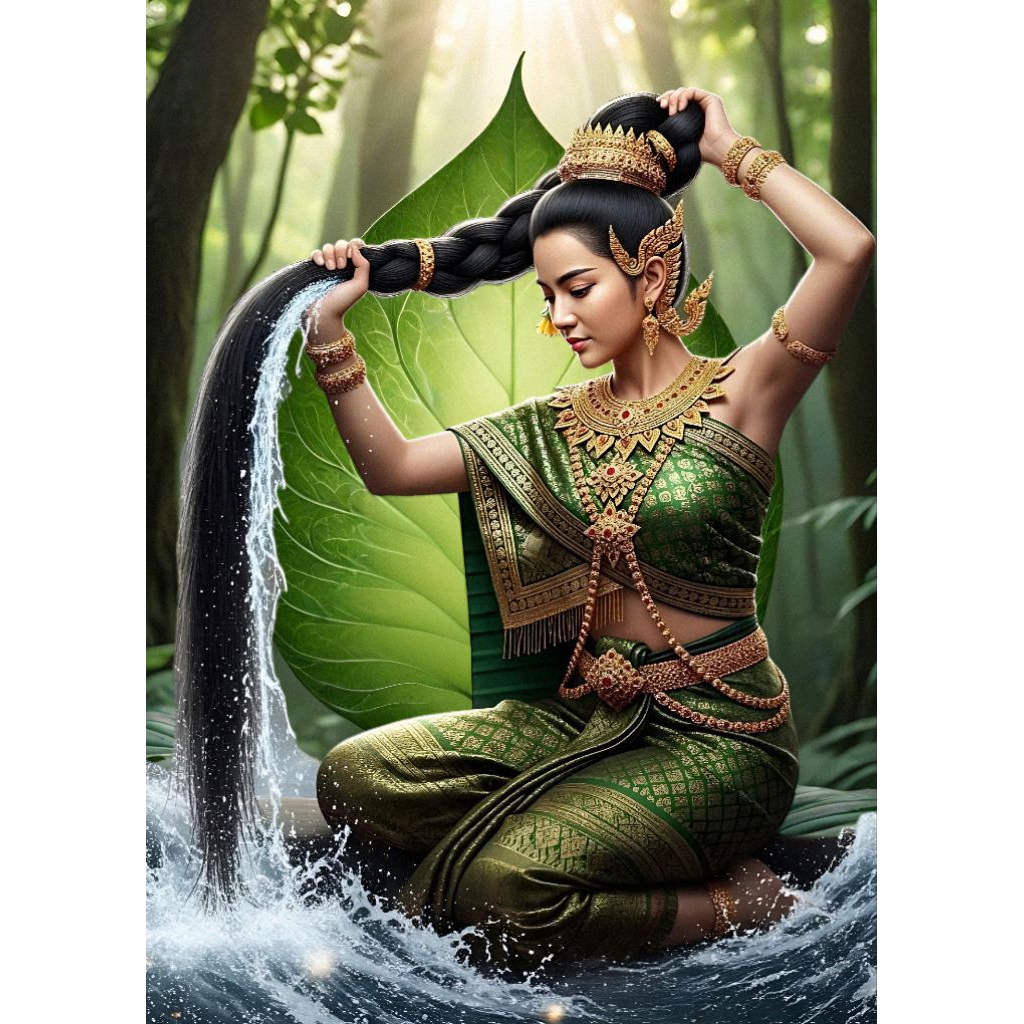 รูปโปสเตอร์  พระแม่ธรณี ไม่มีกรอบ ภาพมงคล เสริมฮวงจุ้ย ตกแต่งบ้าน ขนาด A3