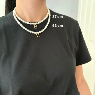 Piing Me Minimal Freshwater Pearl Necklace | สร้อยคอไข่มุกน้ำจืด (ของแท้) พร้อมส่ง✨🍃🐚
