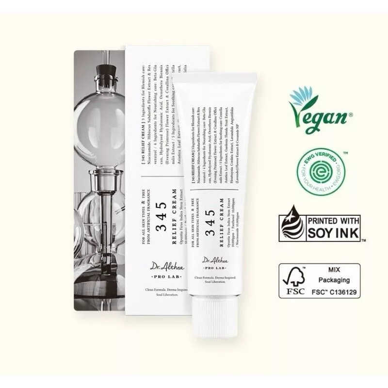 🔥Dr. Althea 345 Relief Cream 50ml มอยเจอไรเซอร์เนื้อเจลบางเบาเพื่อผิวแพ้ง่าย และผิวอักเสบจากสิว