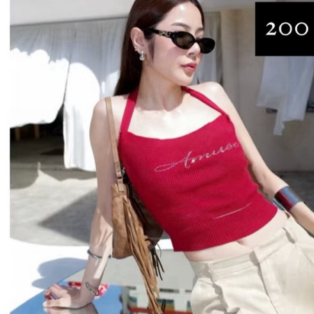 เสื้อกล้าม halter คล้องคอ amuse.bkk สีแดง