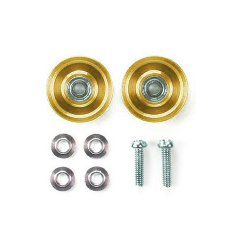 ทามิย่า💯 โรลเลอร์ TAMIYA [15437:⭐️700] 13mm Aluminum Ball-Race Rollers (Ringless) Gold Anodize