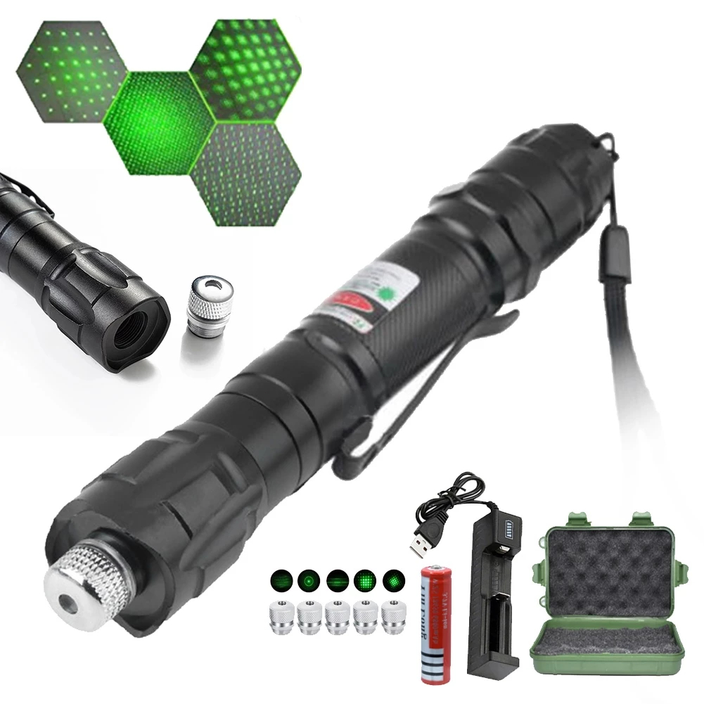 เลเซอร์สีเขียวตัวชี้เลเซอร์สีแดงนำเลเซอร์ตัวชี้เลเซอร์สูงปากกา USB แบบชาร์จได้ 5000 เมตรสำหรับการเดินทางไปเดินป่ากลางแจ้