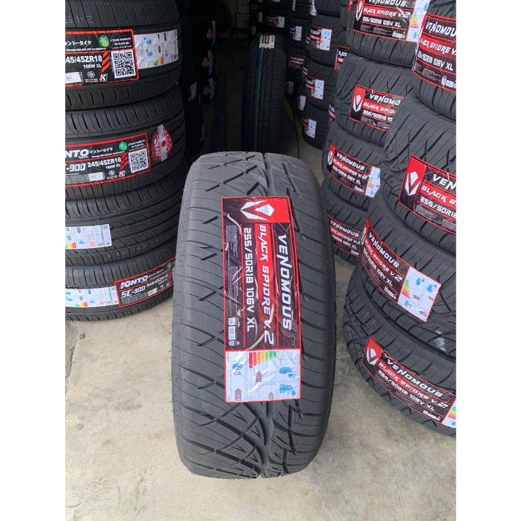 (ส่งฟรี ปี25) 255/50R18 ลายนิโตะ VENOMOUS BLACK SPIDRE V.2  มีประกัน