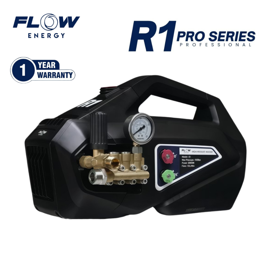 Flow Energy R1 Pro Series เครื่องฉีดน้ำแรงดันสูง แรงดัน 30-150 บาร์ โฟลเรทน้ำ 10 ลิตร/นาที