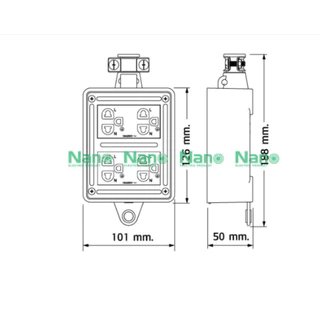 NANO บล็อคยางพร้อมเต้ารับ 4 ช่อง (ไม่มีสายไฟ) (1 ชิ้น/กล่อง) รุ่น RBNS4-NM