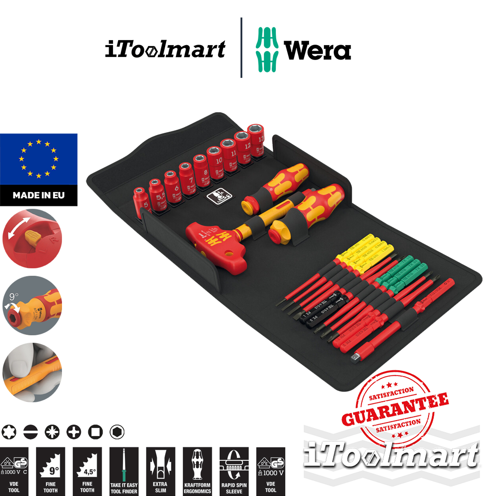 WERA ชุดไขควง Kraftform Kompakt VDE 24 Allrounder Set 1 05006632001 (25 ชิ้น)