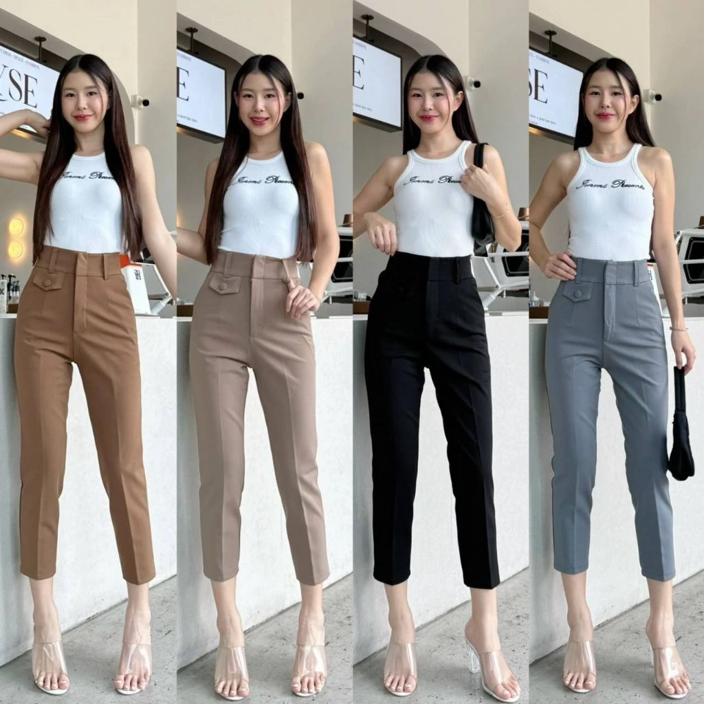 กางเกง8ส่วนผ้าโรเชฟ2ตะรุ่นฝาจิ๋ว