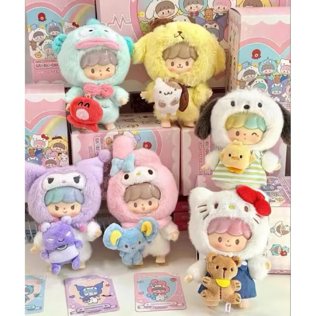 [พร้อมส่ง] Finding  Unicorn Zzton x Sanrio Love-League Buddies Series พวงกุญแจ ระบุตัว Pochacco
