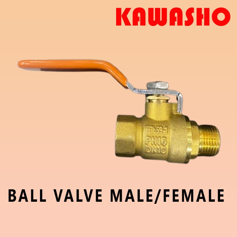 1/4" , 3/8" ,1/2" มินิบอลวาล์วทองเหลือง ผม. ″KAWASHO″