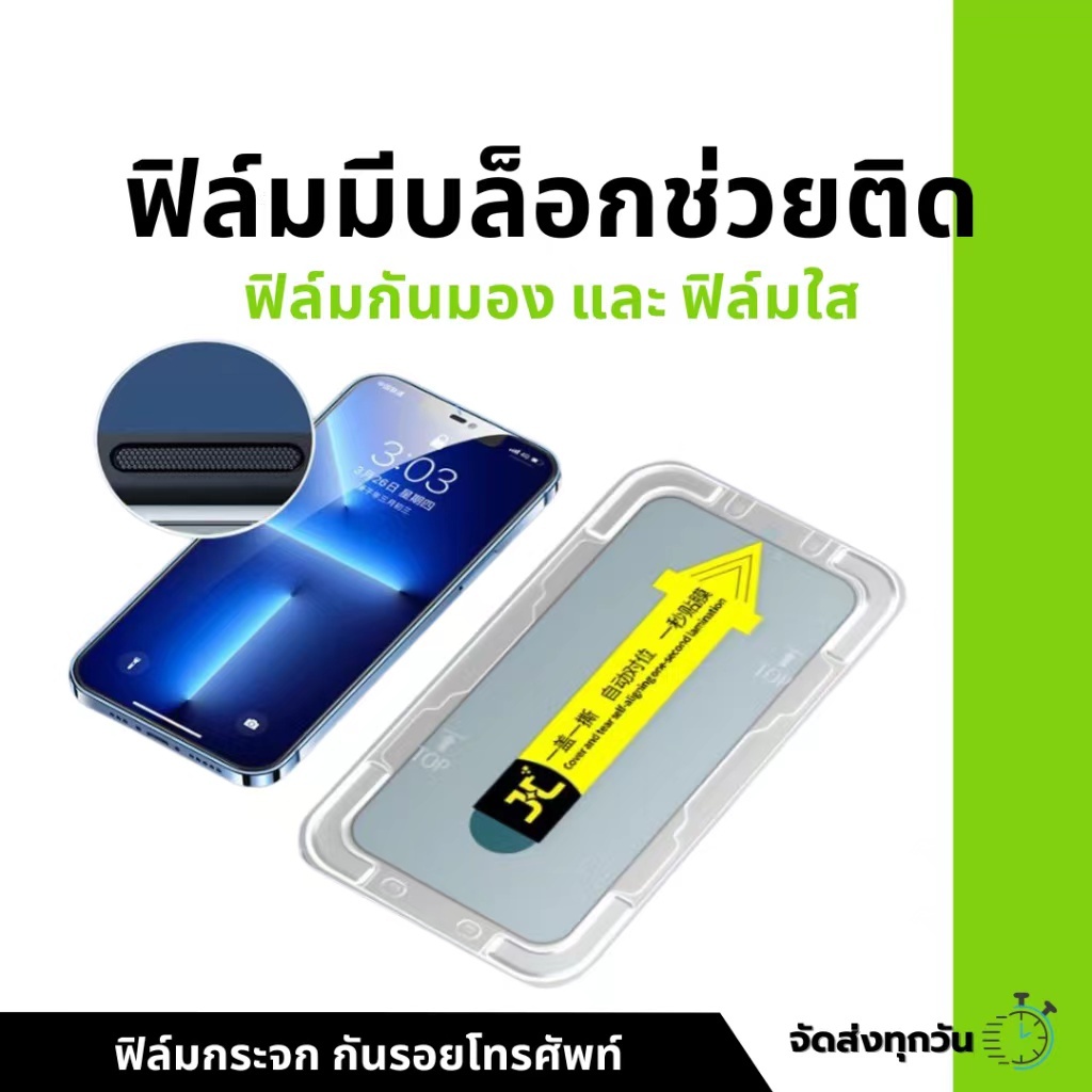 ฟิล์มกระจก เต็มจอ สำหรับ iPhone กันมองกันเสือก PVT รุ่น 16 16PRO 11 15 14 Pro Max 13 Pro Max 12 ProMax 7 8 Plus XR XS