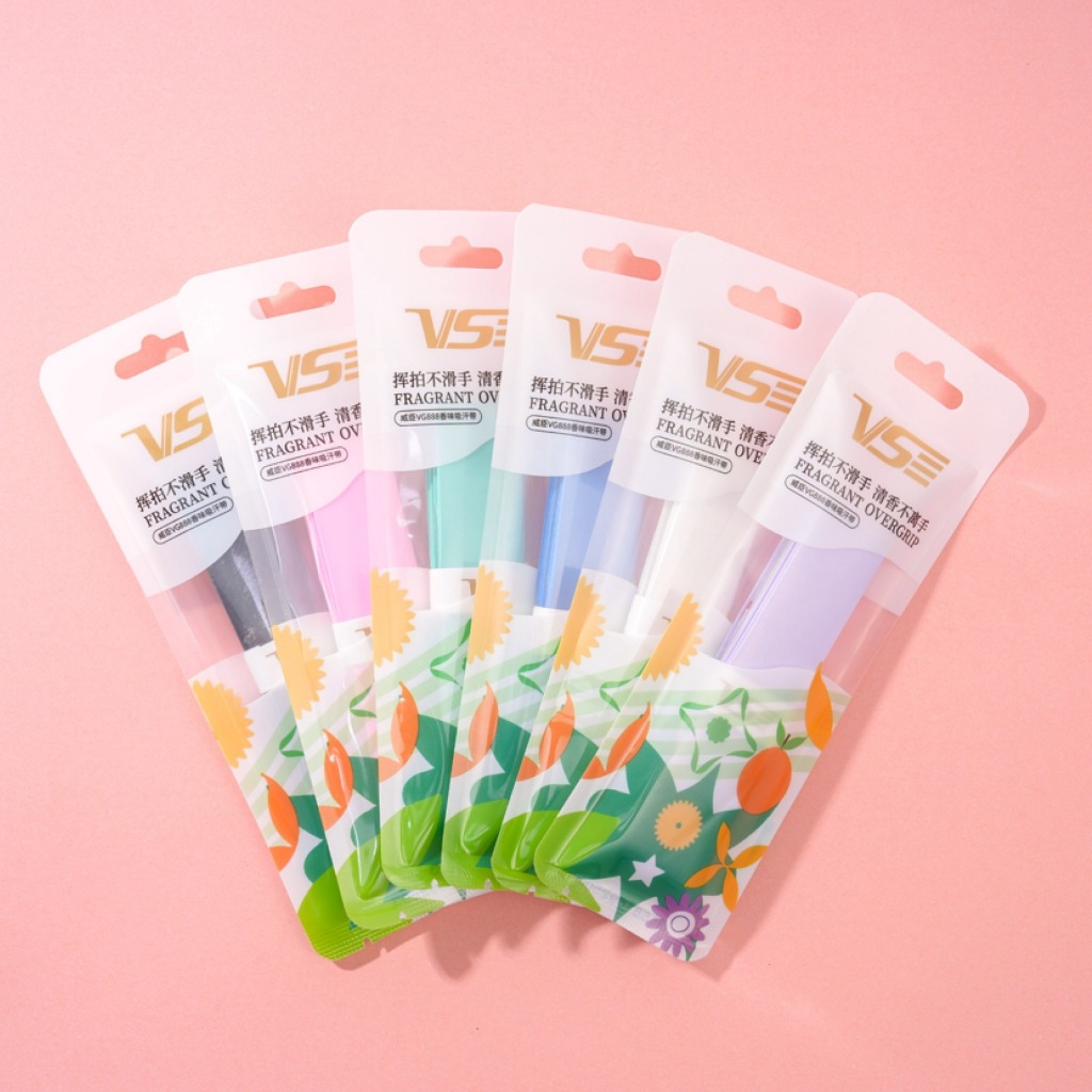 VS กริปพันด้ามไม้แบดมินตัน รุ่น VG888 ตัวกริปมีกลิ่นหอม  มี 6 สี 6 กลิ่น ให้เลือก