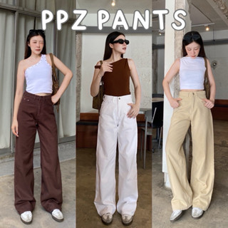 Baggy Basic🍃กางเกงยีนส์ขากระบอกใหญ่ เอวสูง ผ้าสีเบสิคไม่แต่ง…