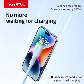 TRANYOO X22 สายชาร์จโทรศัพท์มือถือ 6A 1M USB to Mi&ro/ Type-C/Ligh&ning interface LED light