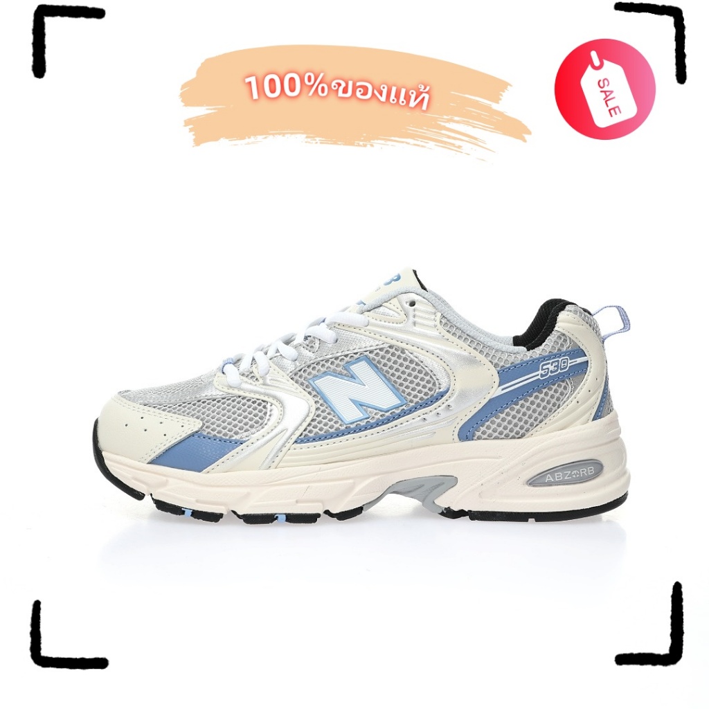 （ของแท้ 100 %）🌹 New Balance 530 MR530KC/MR530AA1/MR530KA/MR530SG/MR530SH สีขาว/เงิน/สีดำ