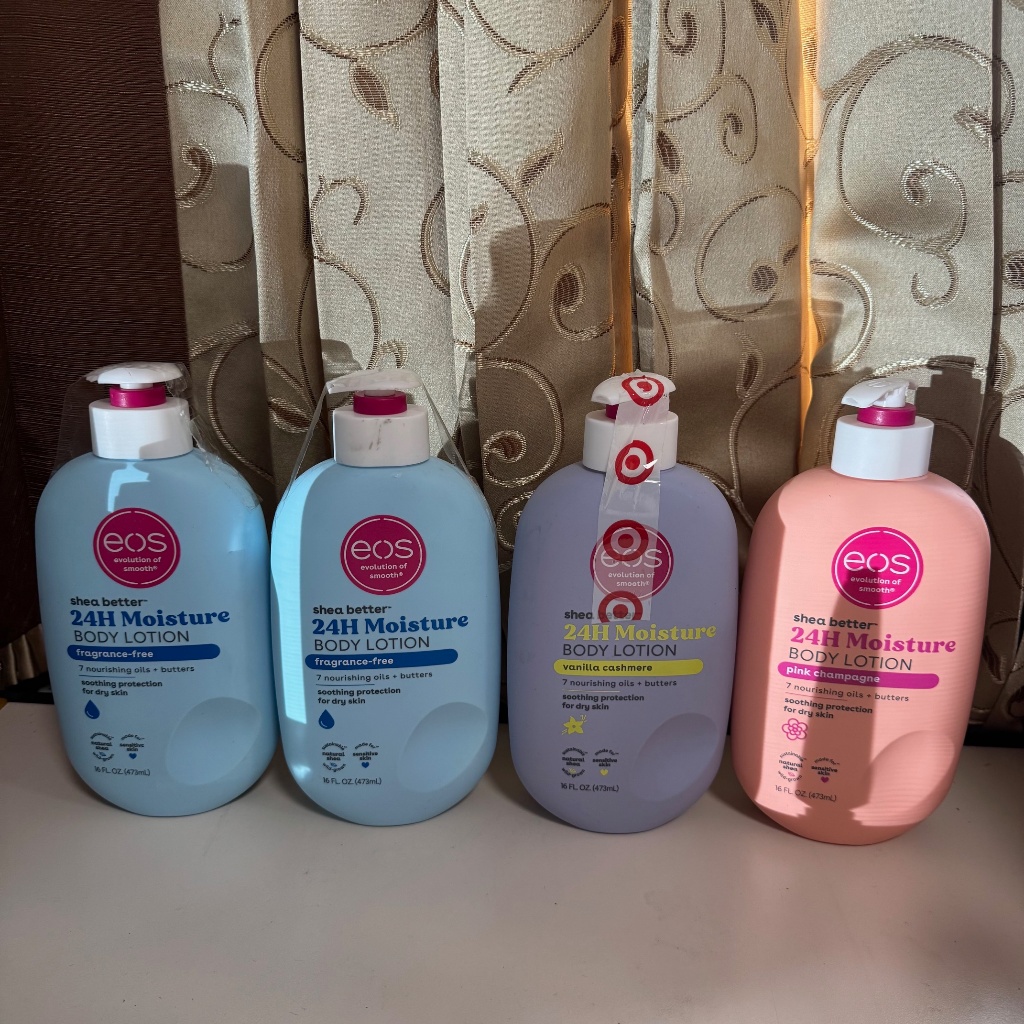 ตำหนิที่กด eos Shea Better Moisture Body Lotion 16floz/473ml #Vanilla Cashmere #Pink Champagne #Frag