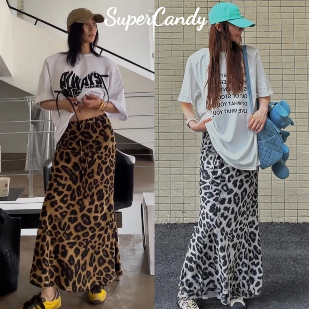 SuperCandy🌷กระโปรงยาว ผ้าลายเสือ เอวสูง ทรงหางปลา เก๋ๆ เฟียสๆ ตัวแม่ตัวมัมต้องมี เสื้อผ้าสาวอวบอ้วน พลัสไซส์ ไซ