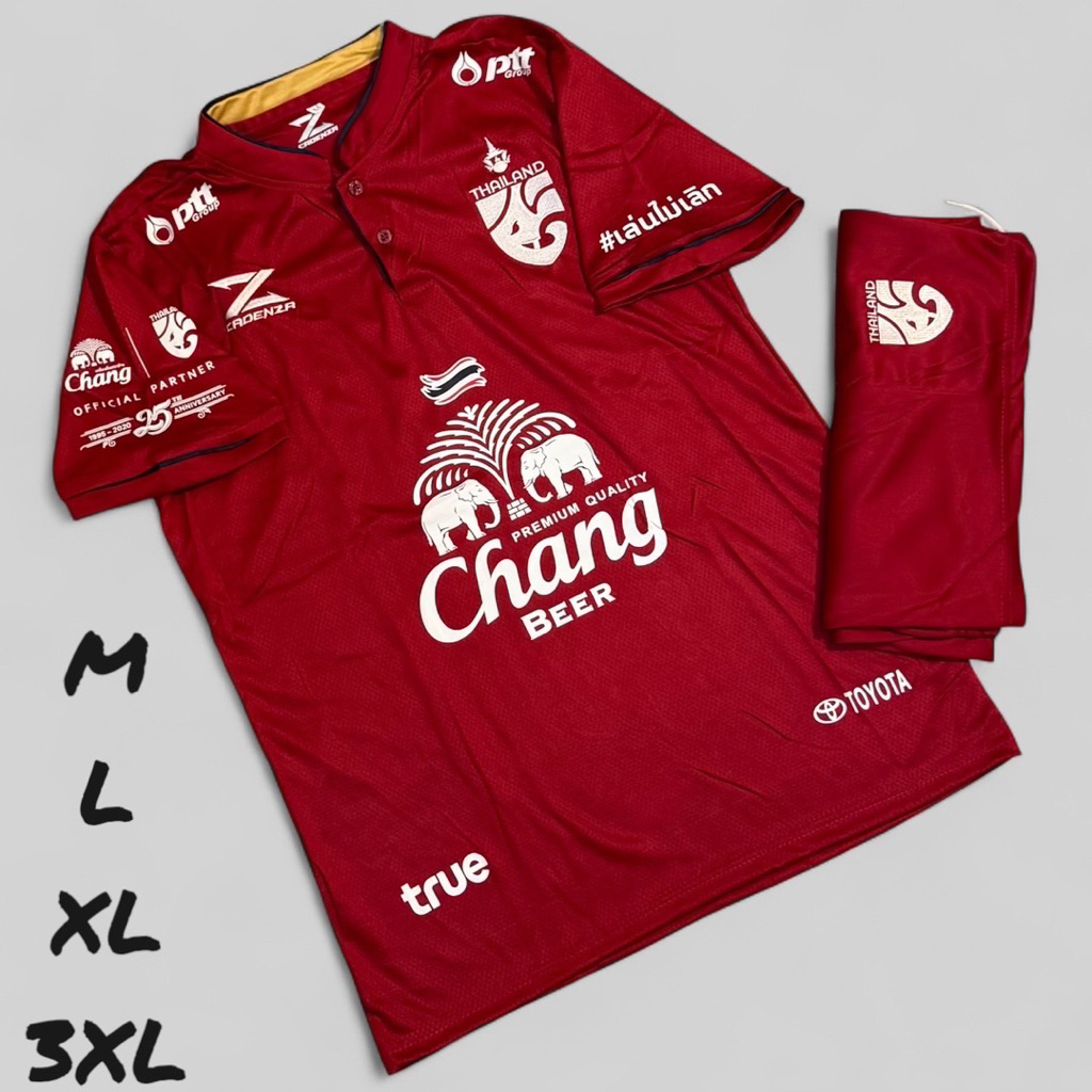 ชุดกีฬา ทีมชาติไทยคอจีน ผ้าใส่สบาย มีทั้งเสื้อเเละกางเกง