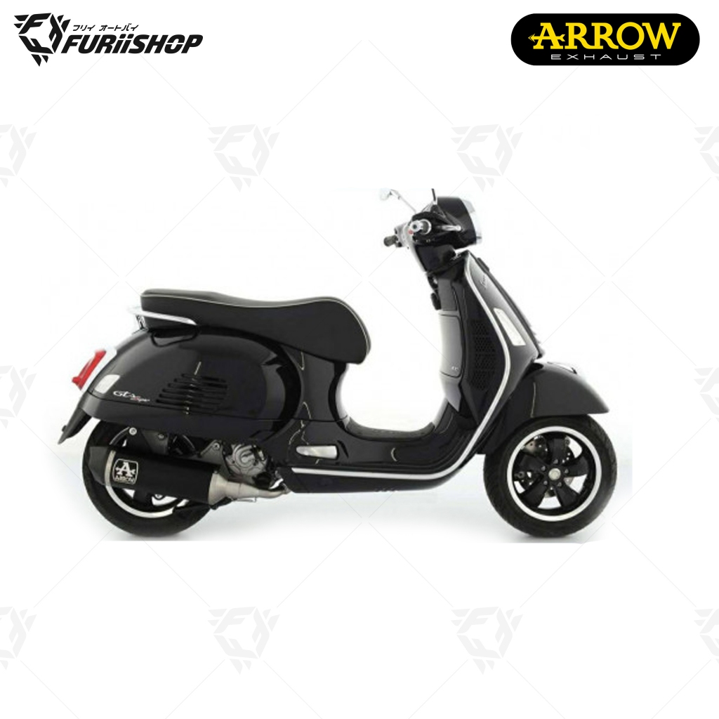 ท่อสูตร/ท่อแต่ง/ท่อไอเสีย Arrow Black-Carbon euro5 New Logo : for GTS/GTV300 2023