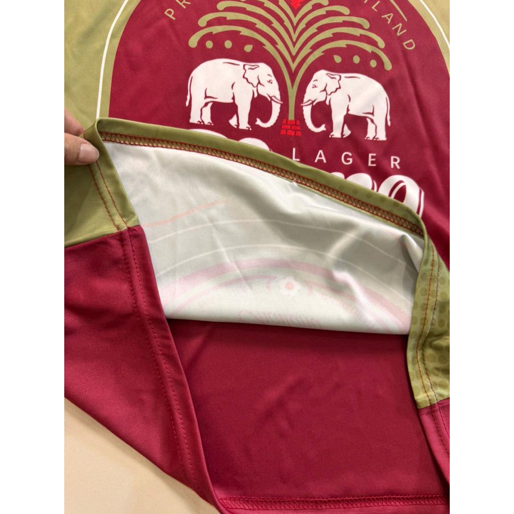 JQ2511#เสื้อกีฬาพิมพ์ลายเบียร์ช้าง ทรงคอกลมแขนสั้น ผ้าไมโคร ทรงสปอร์ต ใส่ได้ทั้งชายและหญิง มี7สีให้เลือก 5ไซส์M-3XL - รูปที่ 7