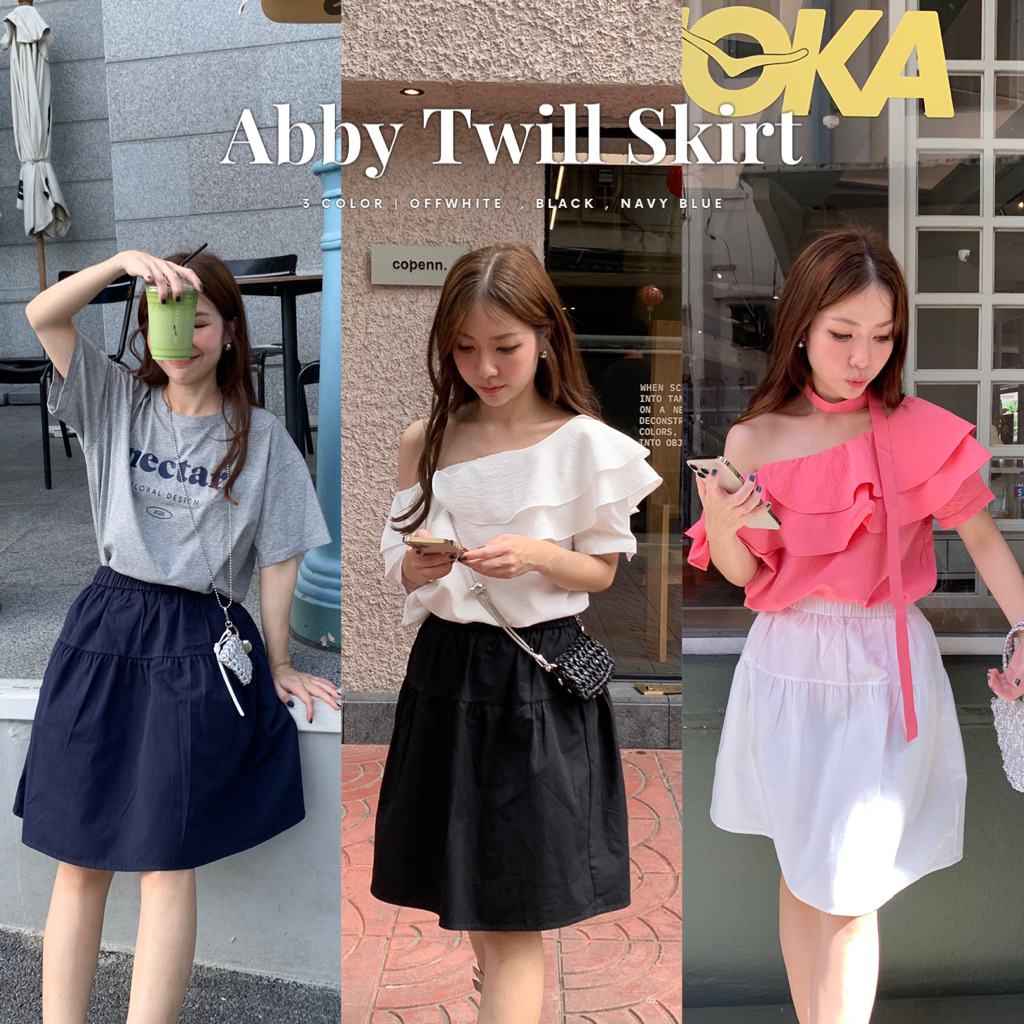 SOMEDRESS | Abby Twill Skirt กระโปรงสั้นทรงเอ ผ้าคอตตอนทวิล