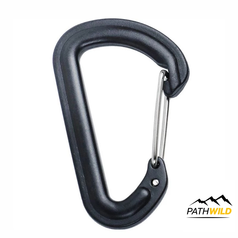 Carabiner Black คาราบิเนอร์ ขนาดเล็ก วัสดุพลาสติก สำหรับคล้องพวงกุญแจ ขวดน้ำ แขวนของเล็กๆน้อยๆ