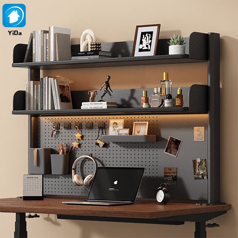 DIY pegboard ตั้งโต๊ะ ชั้นเก็บของแบบตั้งโต๊ะ 3ชั้น ชั้นวางของบนโต๊ะ จัดระเบียบบนโต๊ะทำงาน ชั้นวางของบนโต๊ะคอมพิวเตอร์