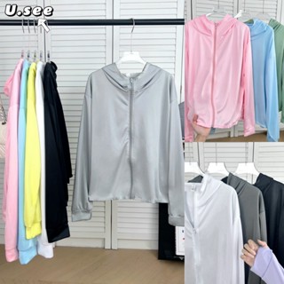 12สีให้เลือก เสื้อเเจ็ตเก็ตกัน UV พร้อมหมวก เบาๆ ผ้านุ่ม SPF…